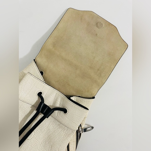 Rag & Bone Mini Pilot Drawstring Lamb Leather  Backpack White Bag - Picture 13 of 16